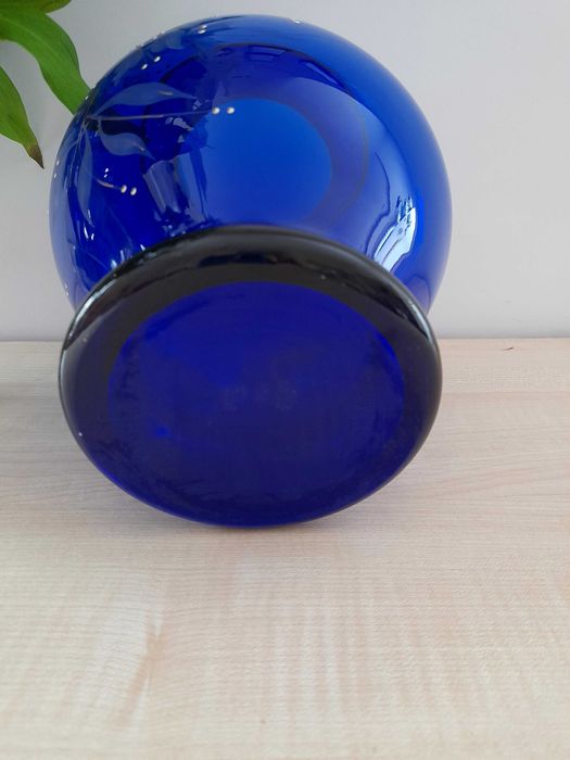 Wazony kobaltowy Lucka Glass DDR