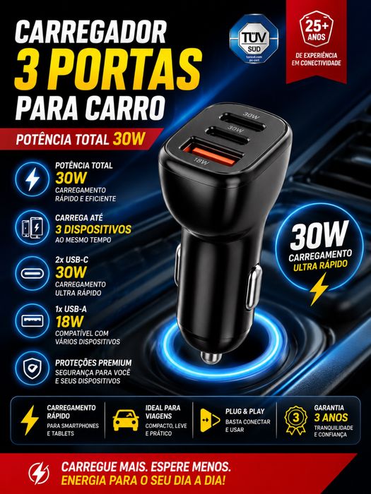 Carregador telemovel para carros