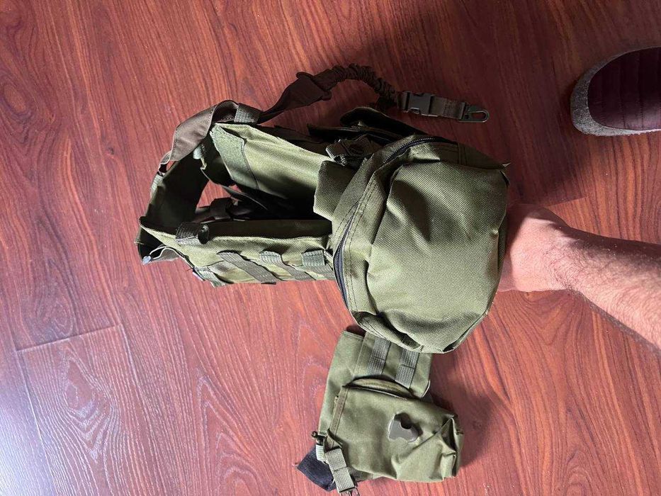 Kamizelka taktyczna typu plate carrier | olive | airsoft / ASG | MOLLE | zestaw