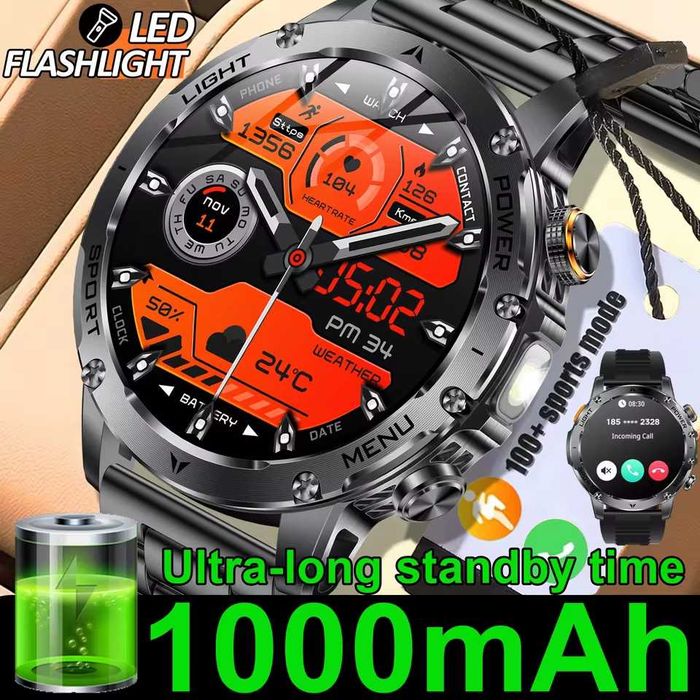 Смарт часы: HARDY AK87 PRO. 3D-меню. LED-фонарик. 1000mAh.