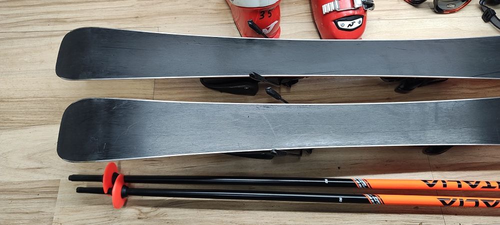 Komplet Narty 100 cm Rossignol HERO Buty r-34 Kask Gogle Kijki
