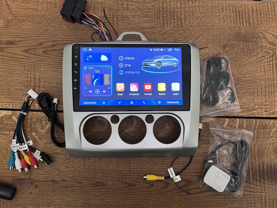 Магнітола камера 14 Android   Ford Focus 2001-2011 рік Carplay Андроїд