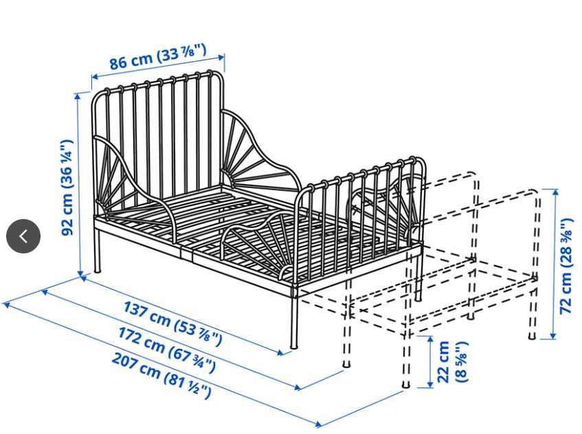 Cama Ikea Minnem branca extensível 130/200 cm*80 cm