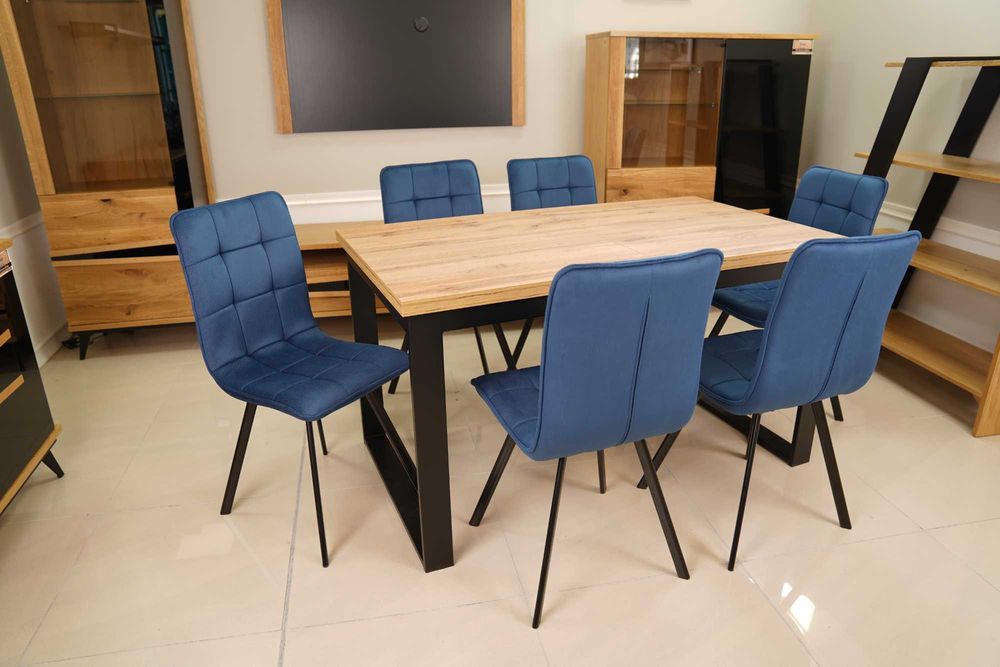 (50WR) Stół Iris rozkładany + 6 krzeseł Orlando solar 79, 2080 zł nowe