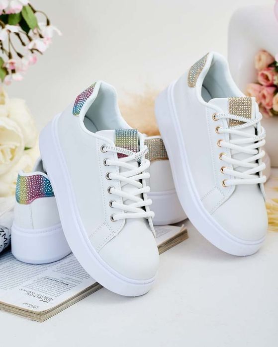 2 KOLORY 36 37 38 sneakersy 39 40 41 trampki z cyrkoniami gruba podesz