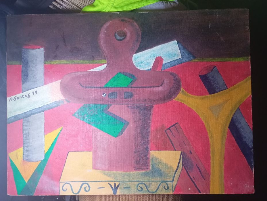 Pintura Abstracta sobre tela quadro assinado