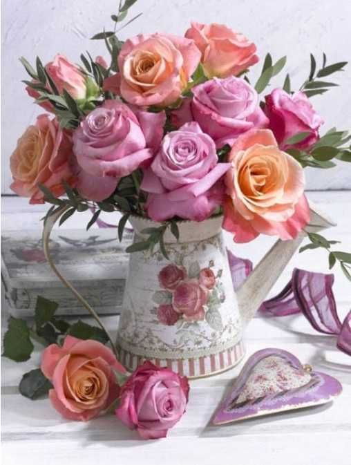 Набір для картини з алмазної мозаїки "Квіти у вазі" 30х40