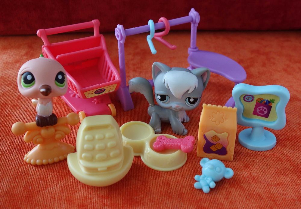 Littlest Pet Shop, LPS - figurki kot i koliber #343 #345 HASBRO