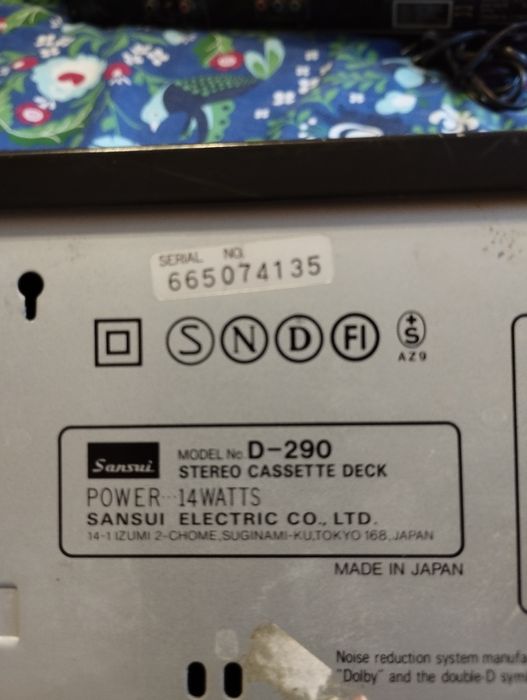 Magnetofon, deck Sansui D-290