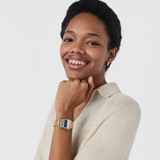 Zegarek złoty Tous D-Logo stal nierdzewna