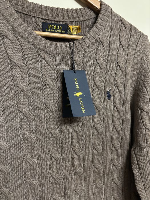 Kawowy sweter męski Polo Ralph Lauren 100% bawełna rozmiar S