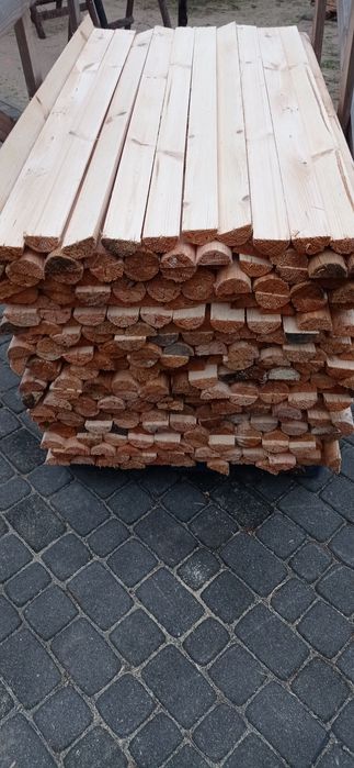 Wałki słupki drewniane. Pół wałki sosnowe
