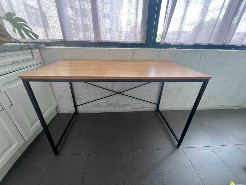 Mesa de Escritório 120 cm Estilo Industrial Moderna