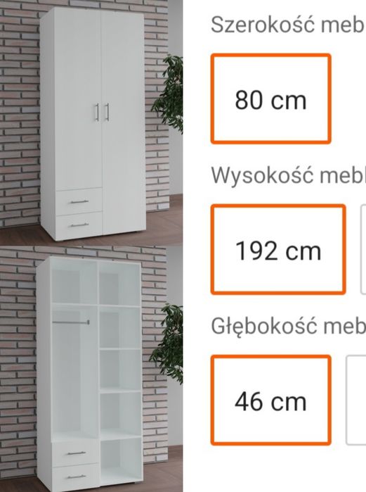 Szafa biała stan IDEALNY