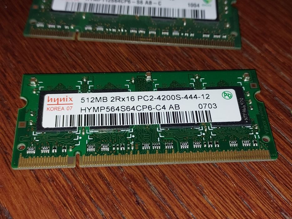 PAMIĘĆ RAM do laptopa Kości pamięci RAM PC2 HYNIX 1GB 512MB 2szt=10zł