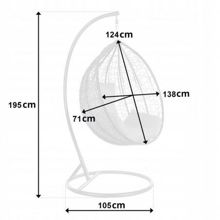 Dwuosobowy kokon ogrodowy wiszacy