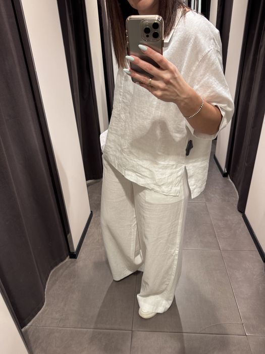 Zara костюм льон л