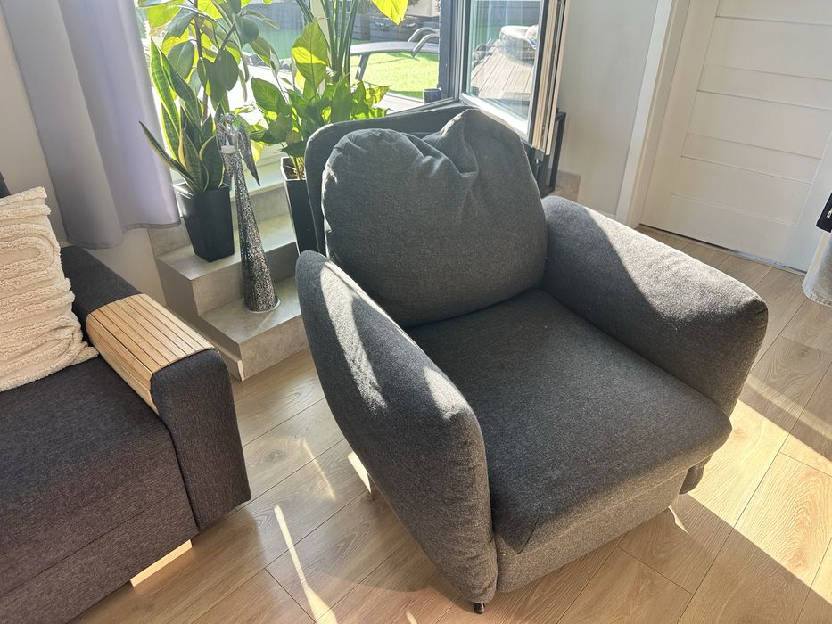 Fotel rozkladany Ikea Ekolsund ciemnoszary