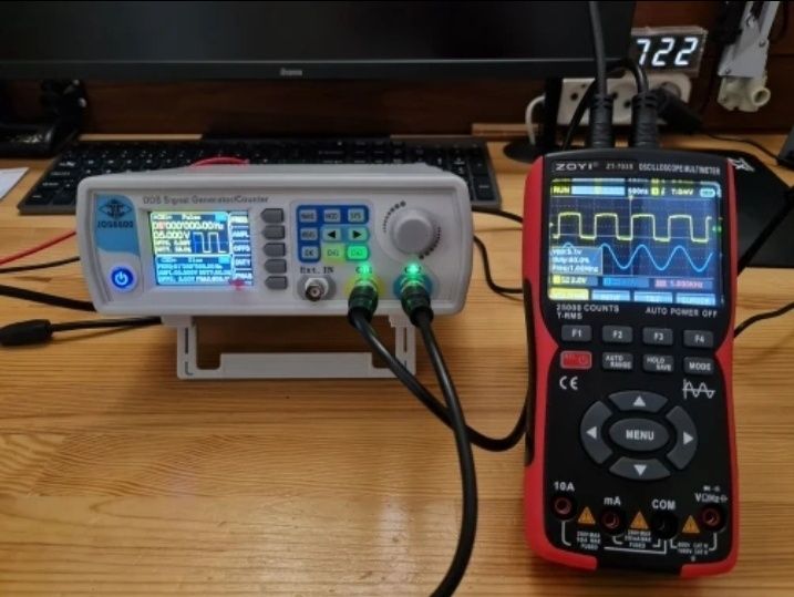 Генератор сигналов JUNTEK 60 Мгц,цифровой измеритель частоты. Новый