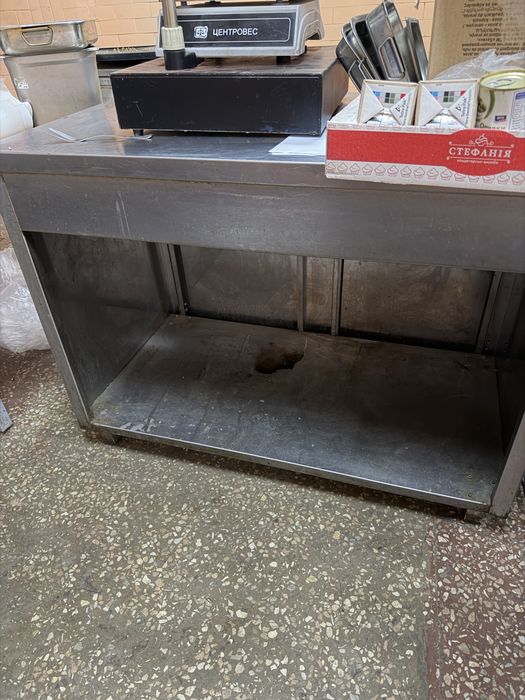 металевий стіл для столовой  нержавіюча сталь