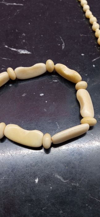 Naszyjniki i bransoletka kość Prl