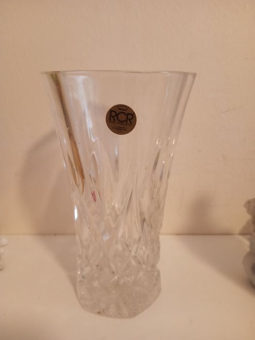 Vaso de cristal lapidado italiana RCR Royal Crystal Rock  AP  24%