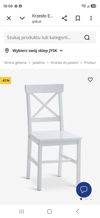 Krzesla biale jysk 4 sztuki