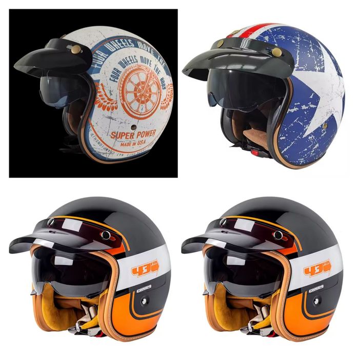 Мото шлем 3/4. Ретро. Круизер. Американский стиль XXL. Новые