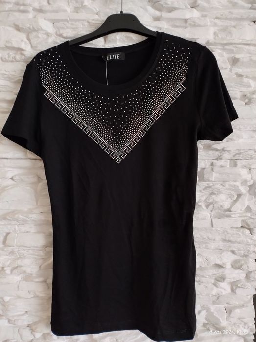 Bluzka czarna cekiny nowa r XS/S/M