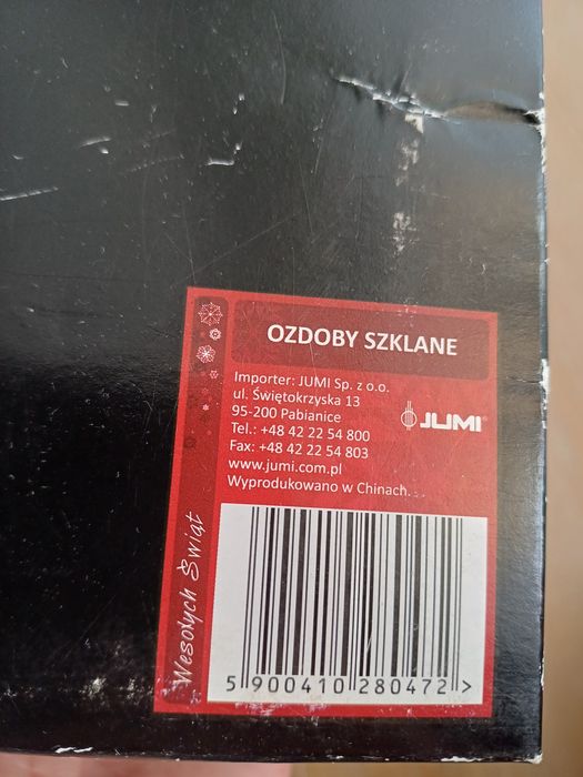Ozdoba szklana, świąteczna, aniołek
