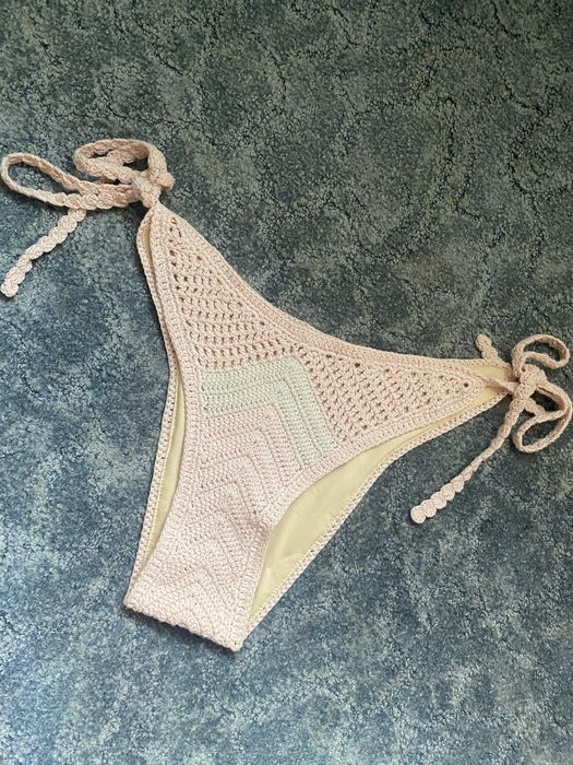 Dół od stroju kąpielowego majtki bikini szydełkowane boho wiązane