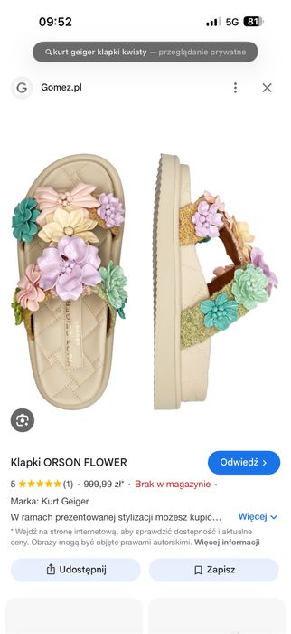 Klapki Kurt Geiger 40 nowe