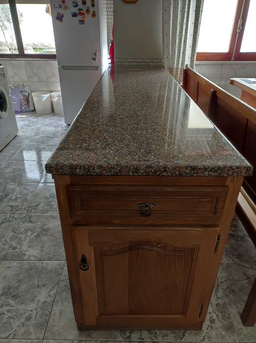 INOX: Armário com 3 portas + bancada granito laminado