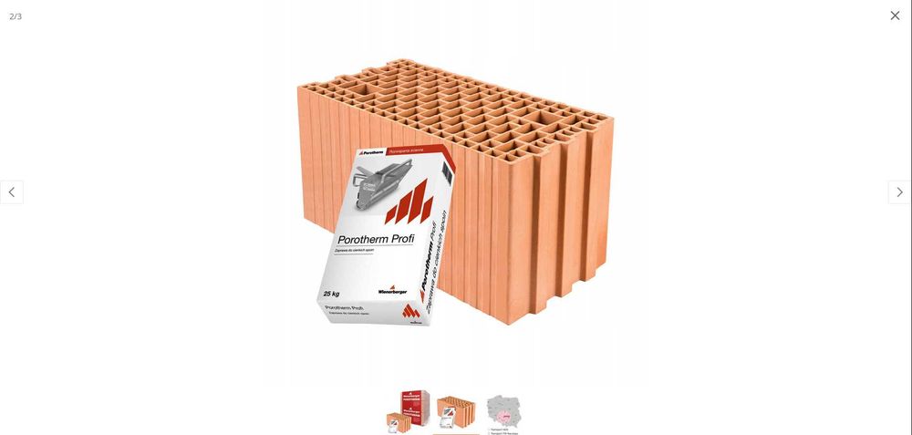 Porotherm 25 E3 500  /  8 szt m2