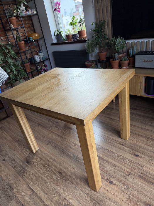 Dębowy stol 100x80 plus dokladka
