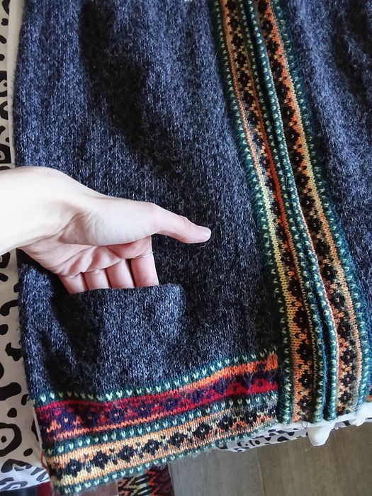Casaco malha crochê étnico exclusivo quentinho artesanal