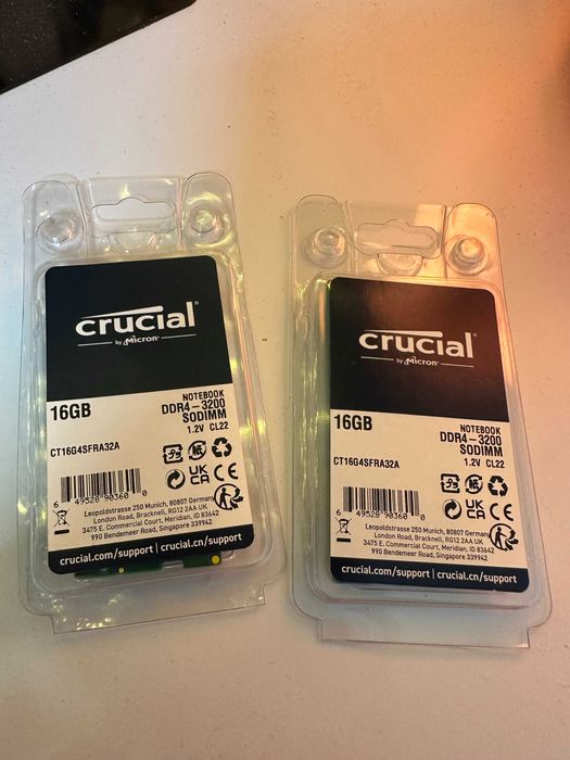 Оперативная память 2х Crucial 16GB DDR4-3200 CL22 SODIMM