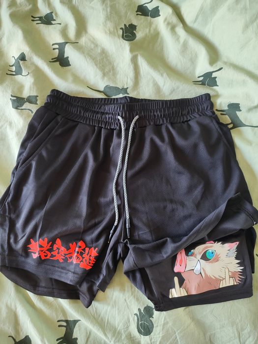 Spodenki męskie dwuwarstwowe demon slayer