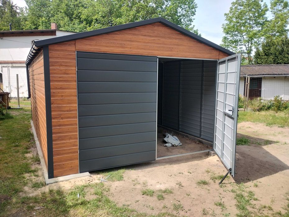 Garaż blaszany Wersja Premium. 5x6 Konstrukcja ocynk. Producent