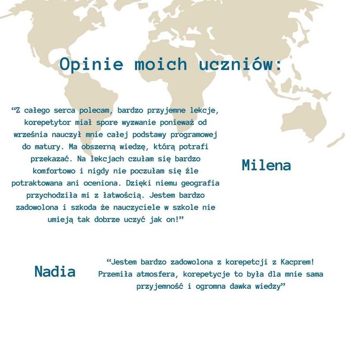 korepetycje GEOGRAFIA !!!