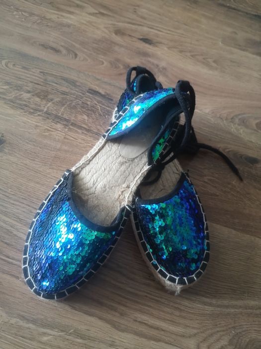 Turkusowe cekinowe espadryle Even&Odd r. 41