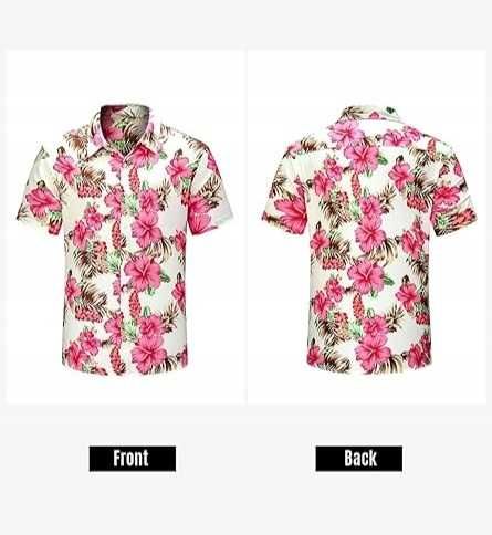 Modna Efektowna Męska Koszula Hawajska Żywe Kolory Regular Fit L