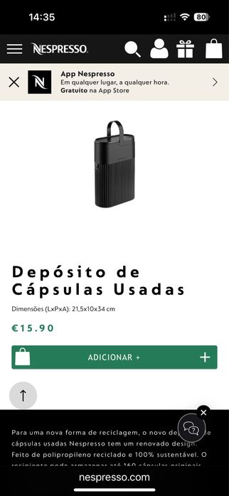 Caixa capsulas Nespresso