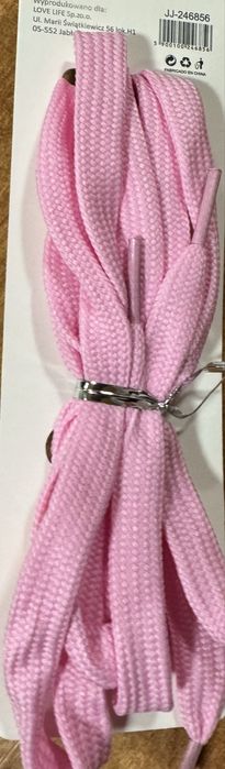 Różowe sznurówki płaskie 130cm nowe