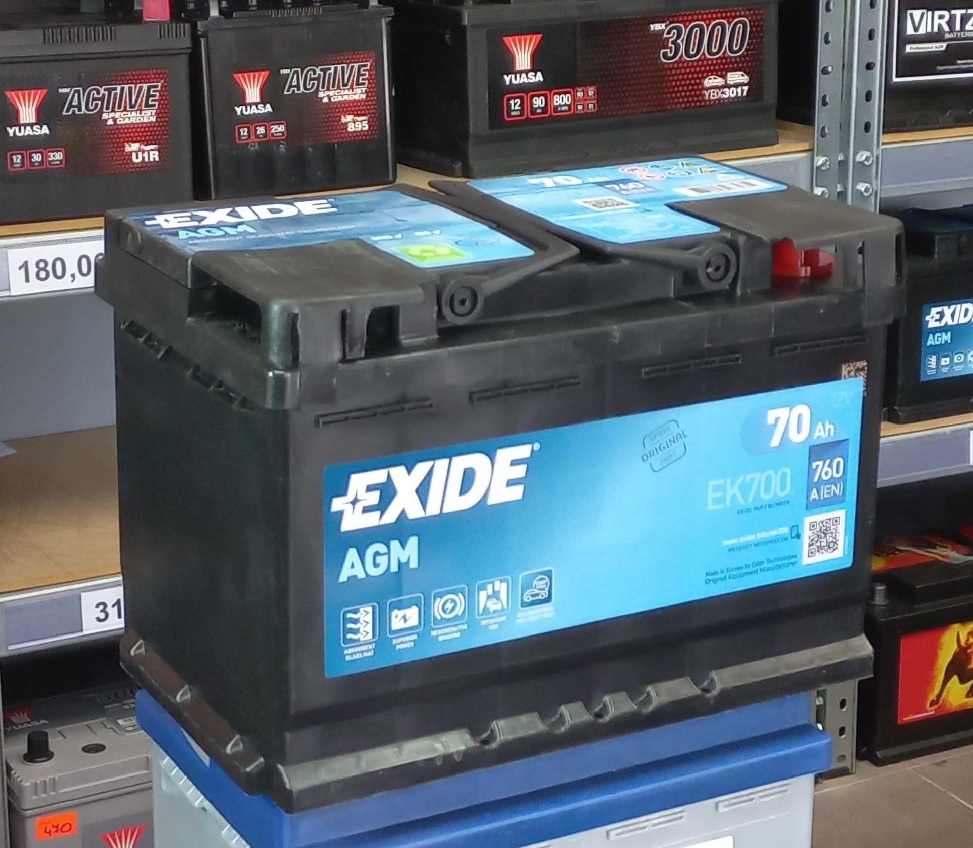 Akumulator AGM Exide EK700 12V 70AH 760A start/stop Nowy GWARANCJA