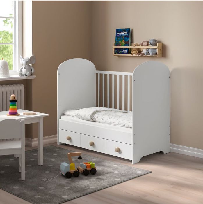 Berço c/ Gaveta, Branco, 60x120 cm. Está em perfeita condição.