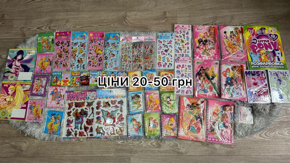 Вінкс наліпки винкс блокноти поні winx зошити карти розмальовки