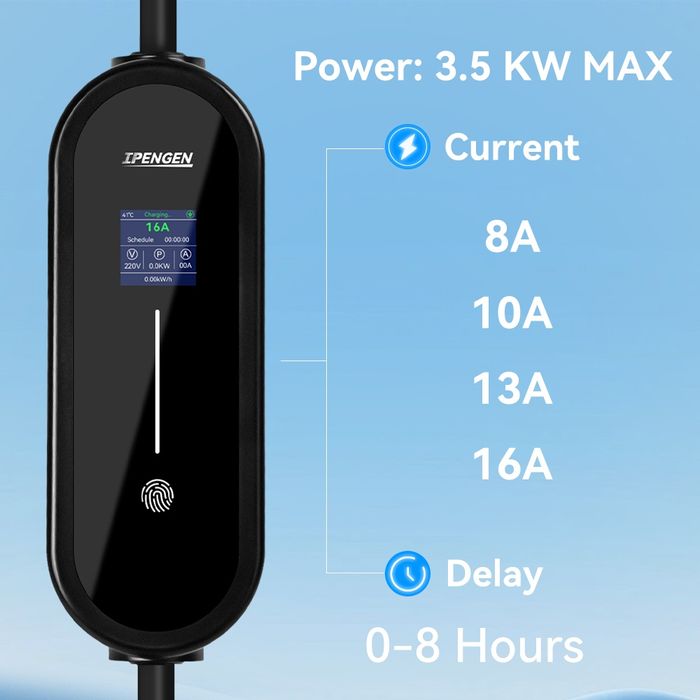 НАЙНИЖЧА ЦІНА‼️Зарядка 16А Type 1/Tesla type 2 gbt 5м 3.5kw  Ipengen Ev charger Америка Європа Китай усі роз'єми зарядний пристрій