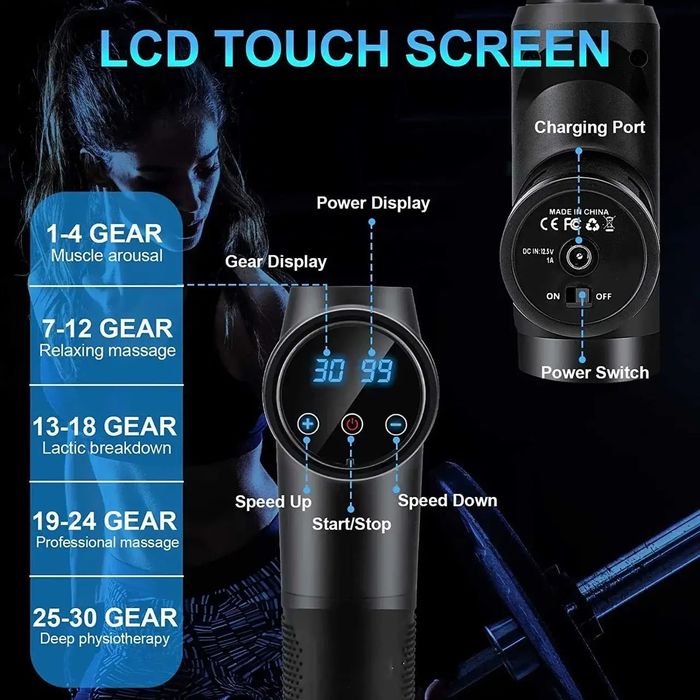 Масажний пістолет Zerolia з 30 рівнями швидкості