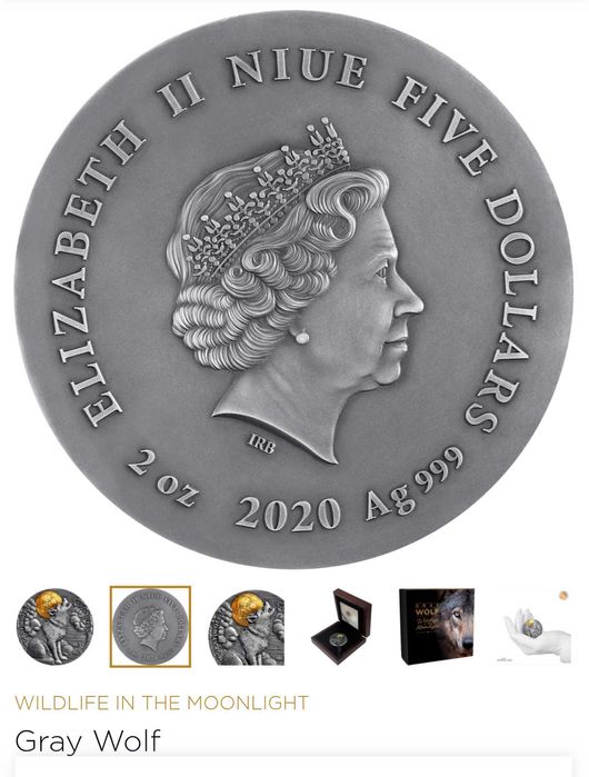 Srebrna moneta Gray Wolf